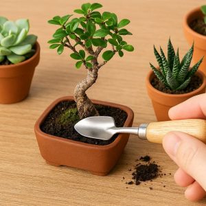 Mini Bonsai Garden Trowel Compact Stainless Steel Precision Hand Shovel For Succulents Small Potted Plants