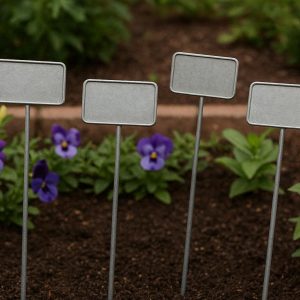Tall Metal Plant Labels Weatherproof Zinc Sign Markers Heavy Duty Steel Stakes For Outdoor Flower Beds