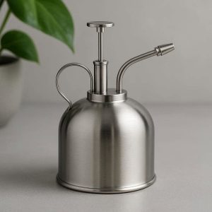 Stainless Steel Plant Sprayer Premium Metal Watering Can For Modern Houseplants Sleek Desktop Garden Tool